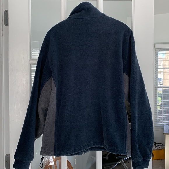 Columbia zip up fleece size L, navy with gray side panels. - Picture 7 of 8